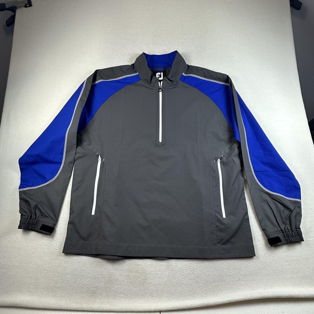 FootJoy Jacket Mens Large Gray Blue FJ Sport Windshirt Golf Water Repel